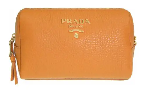 PRADA Leather Clutch Women's Ochre
