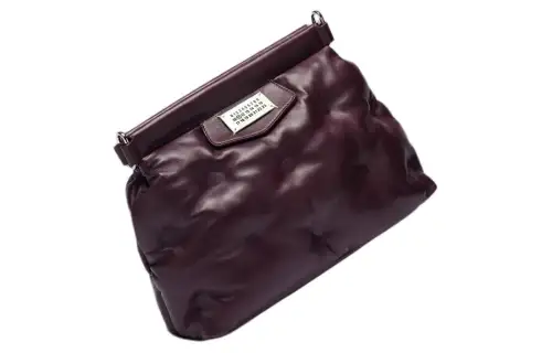 Maison Margiela Glam Slam Full Grain Nappa Leather Crossbody Bag, Shoulder Bag Women's Burgundy