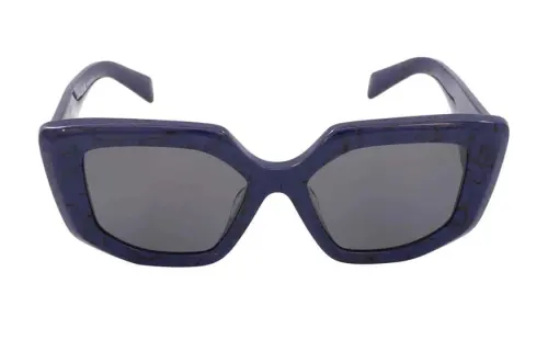 PRADA Plastic Irregular Shape Sunglasses Women's Purple