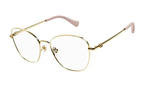 GUCCI Irregular Shape Eyeglass Frames Men's Gold