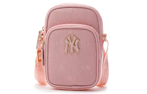 MLB Artificial Leather Cell Phone Pouch, Shoulder Bag, Crossbody Bag Women's Pink
