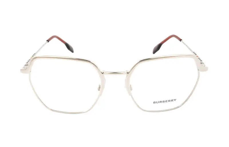 Burberry Metal Irregular Shape Eyeglass Frames Women's Gold