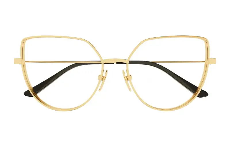 Balenciaga Metal Irregular Shape Eyeglass Frames Women's Gold
