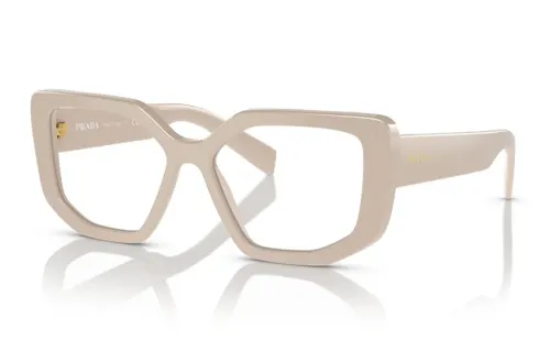 PRADA Acetyl Irregular Shape Eyeglass Frames Men's Beige