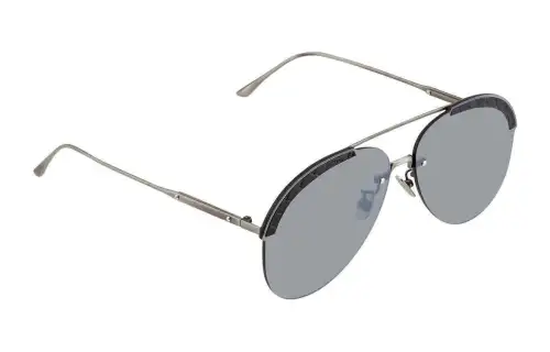 Bottega Veneta Metal Aviator Sunglasses Unisex Gray