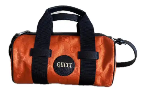 GUCCI Off The Grid Leather Boston Bag Crossbody Bag Small Men's Orange