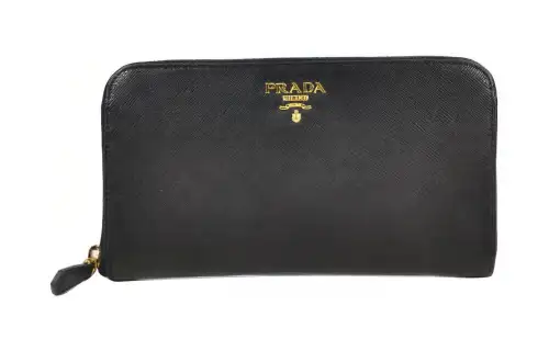 PRADA Saffiano Calfskin Wallet Men's Black