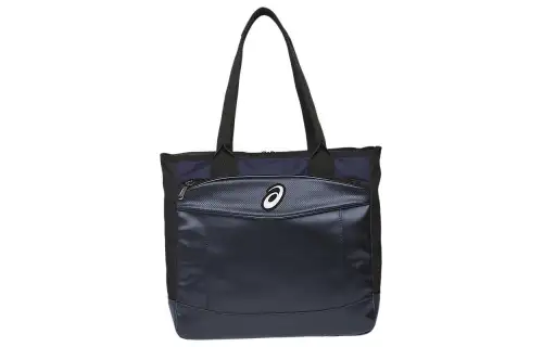 Asics Polyester With Synthetic Leather Handbag, Shoulder Bag Unisex Marine Blue