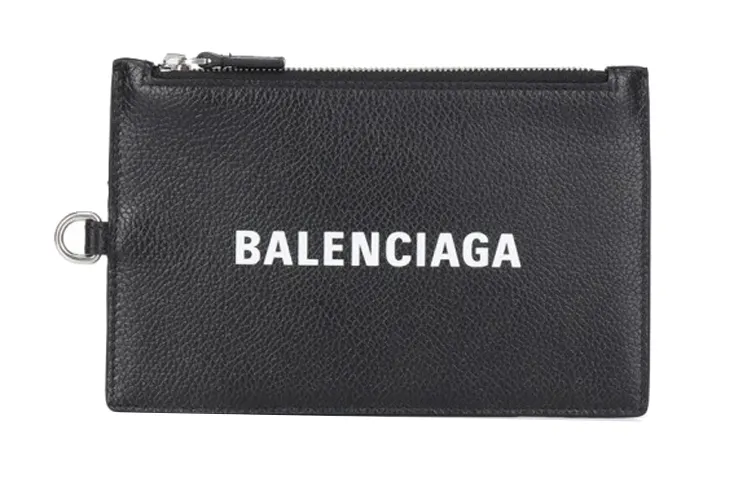 Balenciaga Cow Leather Wallet Unisex Black