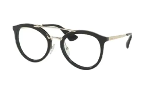 PRADA Plastic Irregular Shape Eyeglass Frames Women's Black