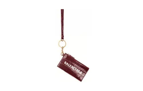 Balenciaga Calfskin Card Holder Card Holder Card Holder Men's Dark Red