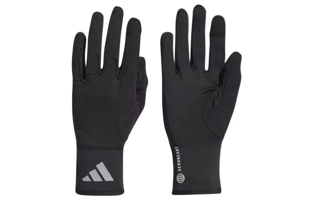 Adidas Recycled Polyester Jersey Sports Gloves Unisex Black