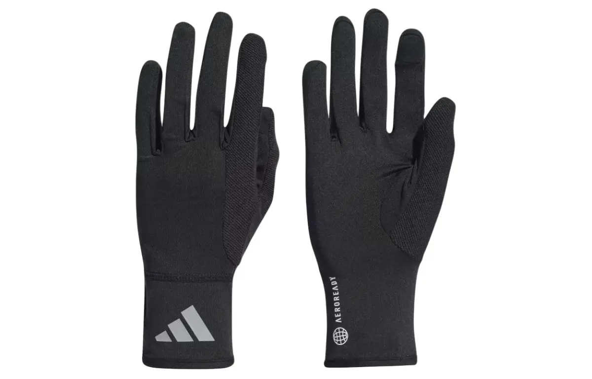 Adidas Recycled Polyester Jersey Sports Gloves Unisex Black