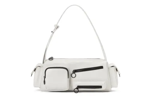 CHARLES&KEITH Pu Small Square Bag Shoulder Bag Women's Noir Black/White