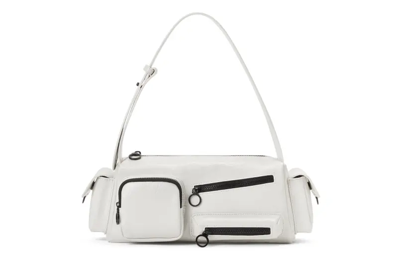 CHARLES&KEITH Pu Small Square Bag Shoulder Bag Women's Noir Black/White