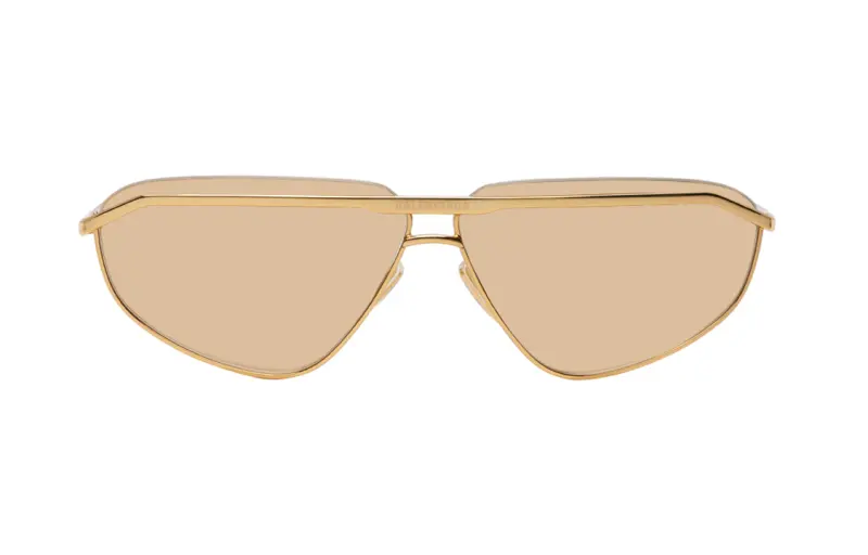 Balenciaga Metal Aviator Sunglasses Men's Gold