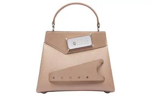 Maison Margiela Grain Calfskin One Shoulder Handbag Small Women's Beige