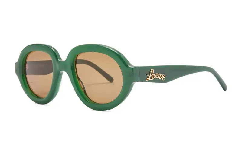 LOEWE Acetate Irregular Shape Sunglasses Women's Green
