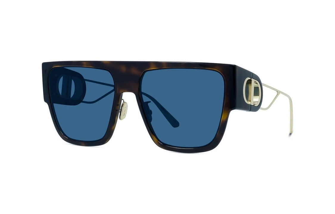 DIOR Metal Plastic Square Sunglasses Women's Tortoiseshell