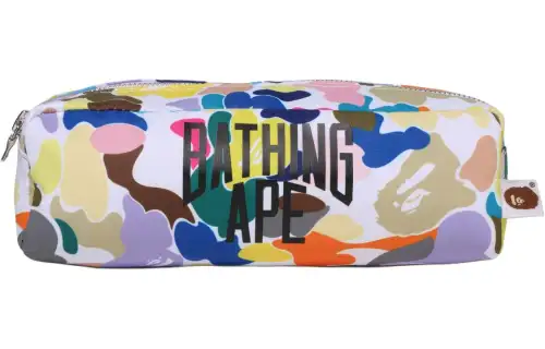 A BATHING APE Polyester Flight Bag Storage Bag Unisex White