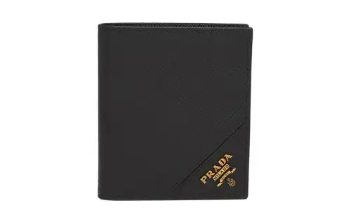 PRADA Saffiano Calfskin Wallet Men's Black