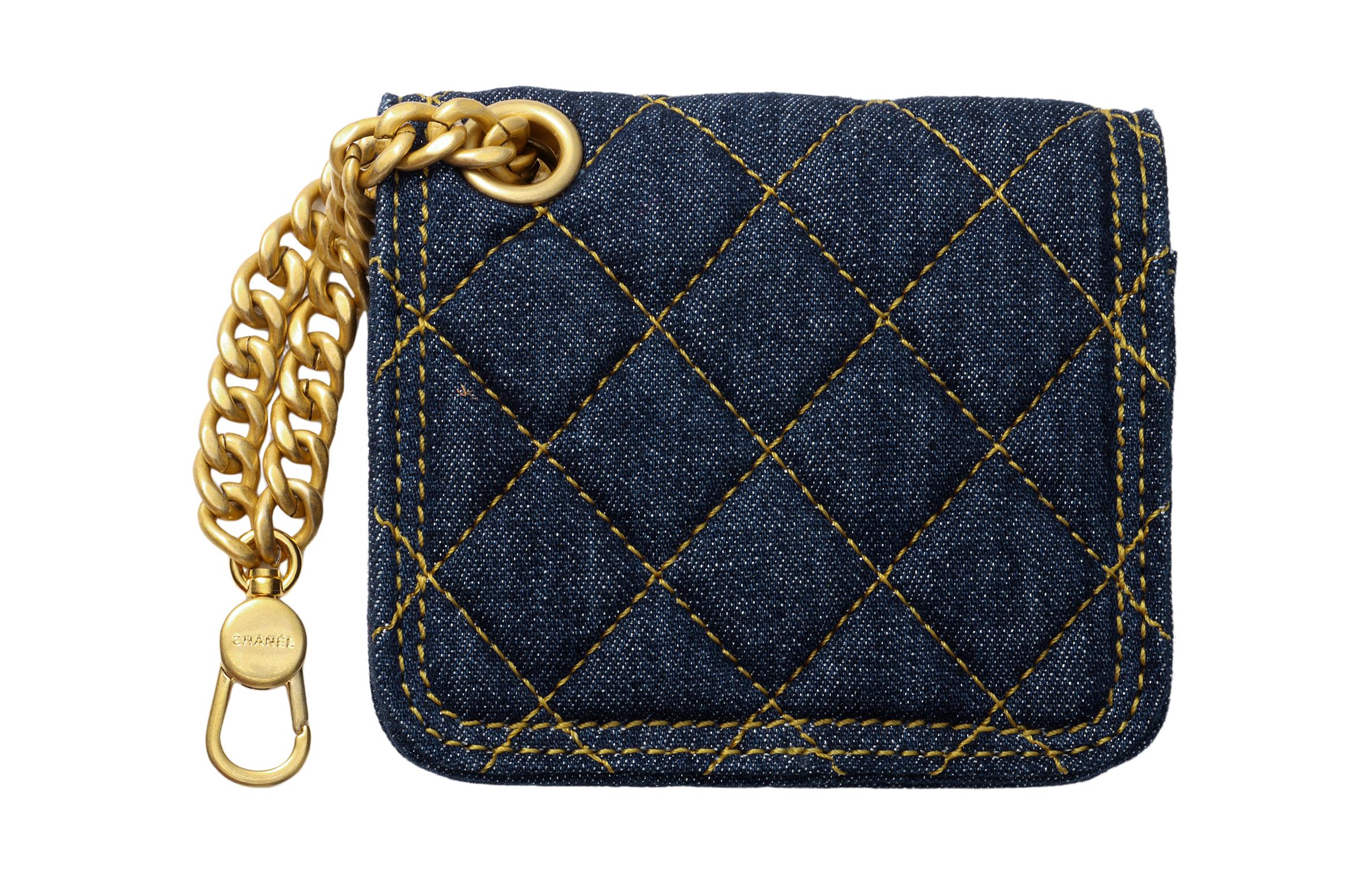 Женская сумка Chanel 23S Double You Logo (синяя) — фото 3