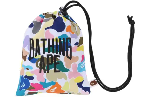 A BATHING APE Polyester Travel Storage Bag Men's White