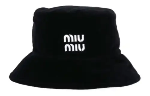 MIU MIU Cotton Bucket Hats Women's Black