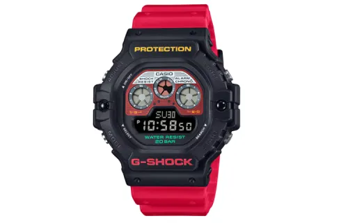 CASIO G SHOCK 200m Waterproof Quartz Movement Resin Strap Watch Unisex Red Watch Dial