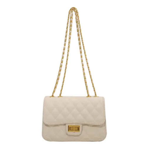 Mulinsen Pu Chain Bag, Small Square Bag, Diamond Pattern Bag, Shoulder Bag Regular Women's Black