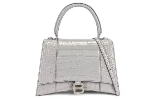 Balenciaga Hourglass Leather Hourglass Bag, Shoulder Bag, Crossbody Bag, Handbag Women's Gray