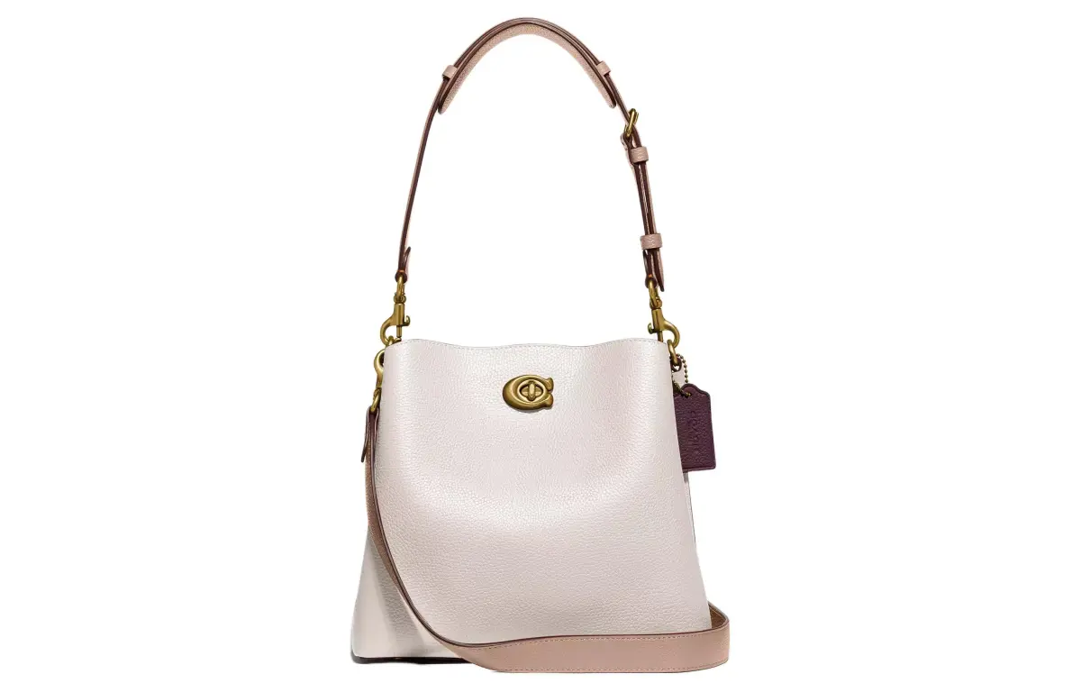 COACH Willow Leather Bucket Bag, Handbag, Crossbody Bag, Shoulder Bag Regular Women's Chalk Multicolor