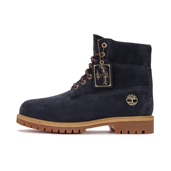 Timberland Heritage 6 Inch Lace Up Waterproof Dark Blue Suede