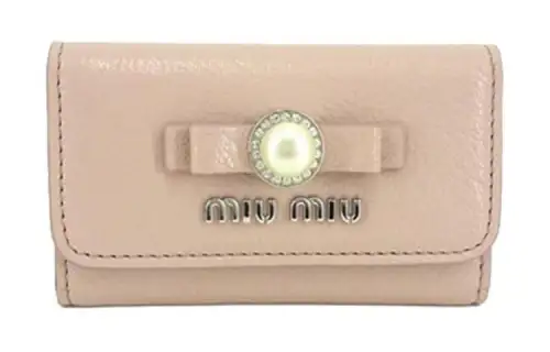 MIU MIU Calfskin Key Pouch Wallet Women's Pink