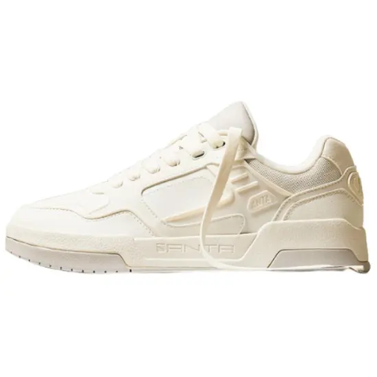 Anta Durable Breathable Low Top Skateboard Shoes Men's White