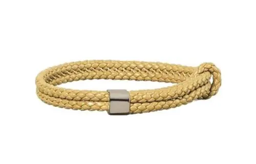 Bottega Veneta Lambskin Wristbands Men's Gold