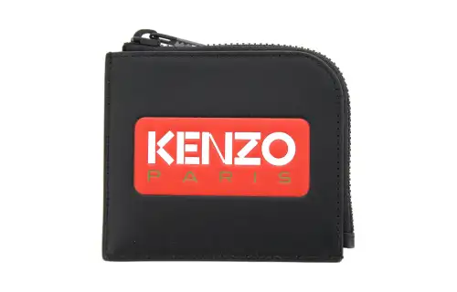 KENZO Cow Leather Wallet Unisex Black
