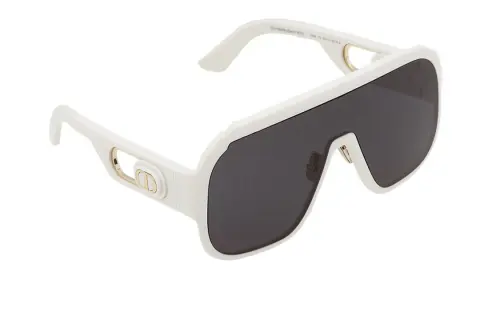 DIOR Plastic Irregular Shape Sunglasses Women's White