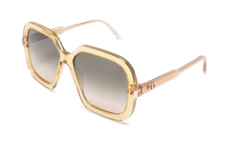 DIOR Acetate Square Sunglasses Women's Beige
