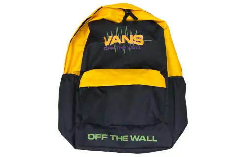 Vans Polyester Backpack Unisex Black & Yellow