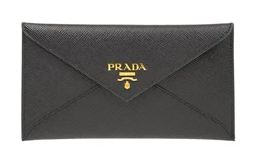 PRADA Calfskin Wallet Women's Black