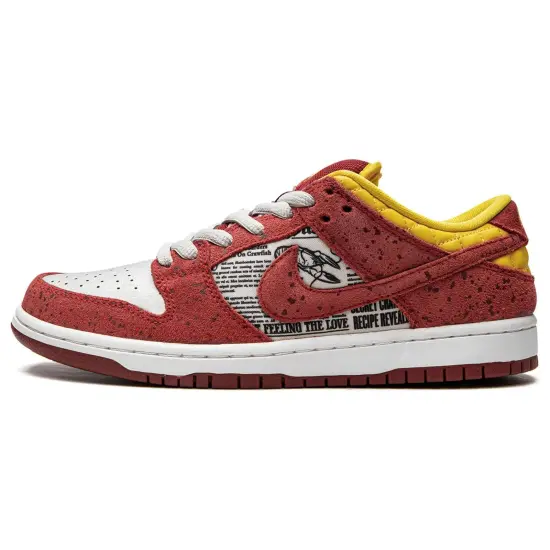 Nike Dunk SB Skateboarding Shoes Men Low-top Dynamic Red/Dynamic Red/Metallic Silver