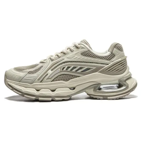 LiNing Furious Rider BOW Cushioned Slip Resistant Low Top Running Shoes Men's Green Gray