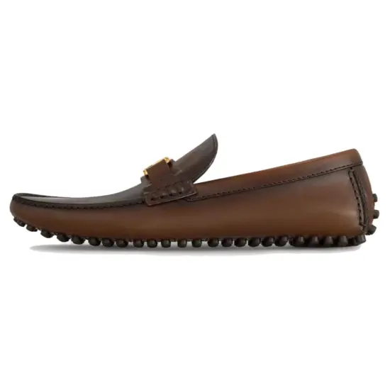 LOUIS VUITTON Hockenheim Gommino Loafers Men Brown