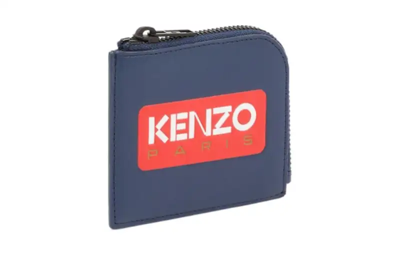 KENZO Cow Leather Wallet Men's Midnight Blue