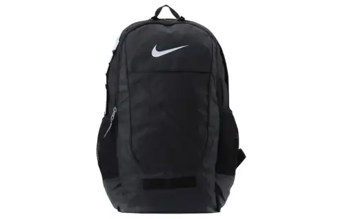 Nike Zip Closure Polyester Backpack Regular Unisex Black & White
