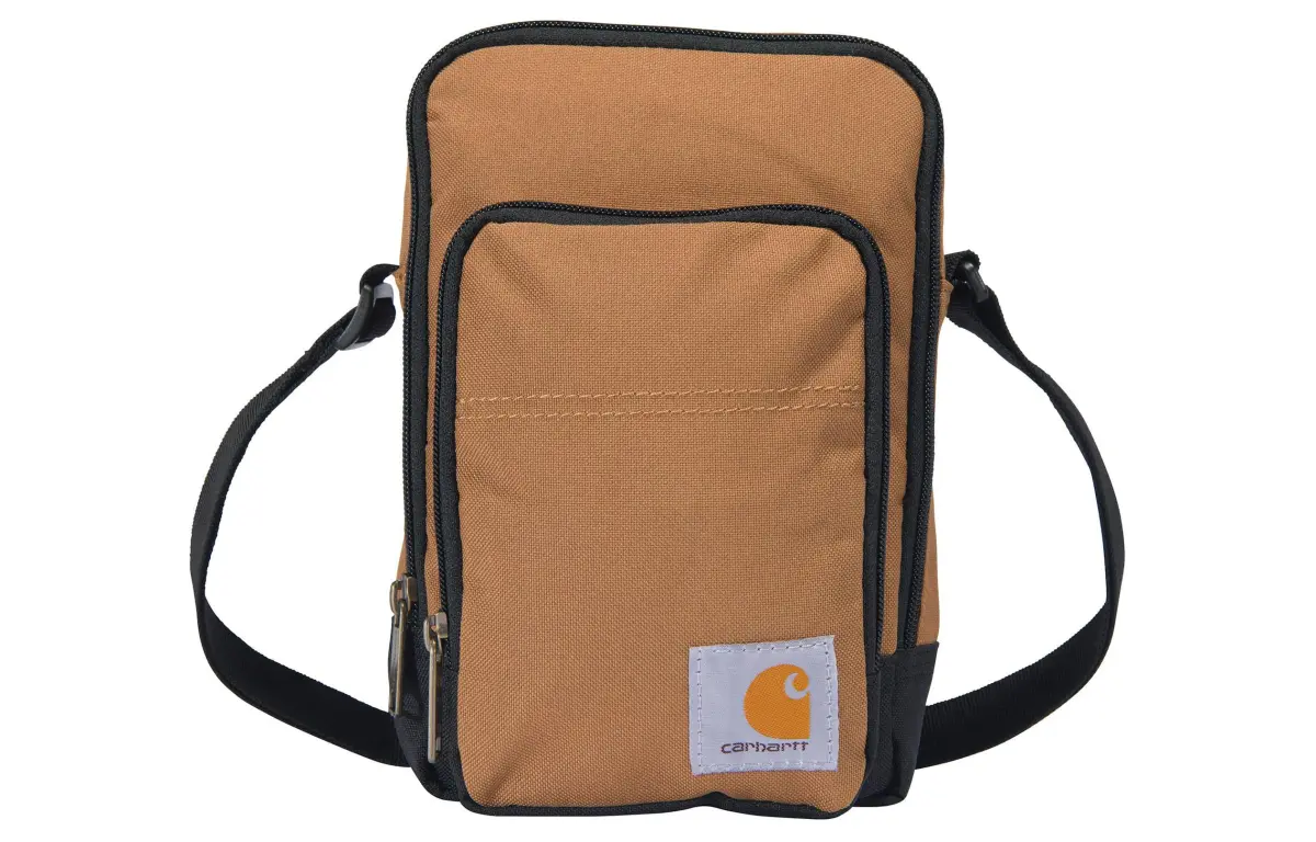 Carhartt Polyethylene Shoulder Bag, Crossbody Bag Unisex Brown