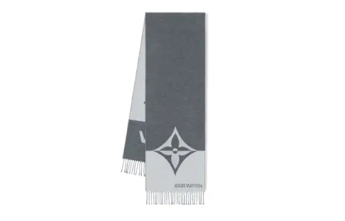 LOUIS VUITTON Knit Scarves Unisex Gray