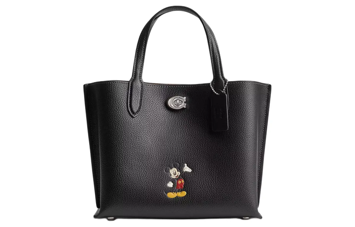 COACH Disney X Disney Collaboration Willow Leather Tote Bag, Shopping Bag, Shoulder Bag, Crossbody Bag, Handbag Medium