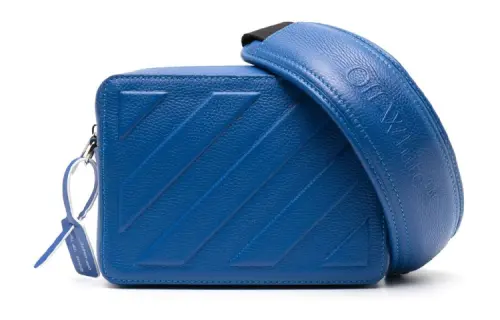 OFF WHITE Diag Calfskin Shoulder Bag, Crossbody Bag Regular Men's Blue